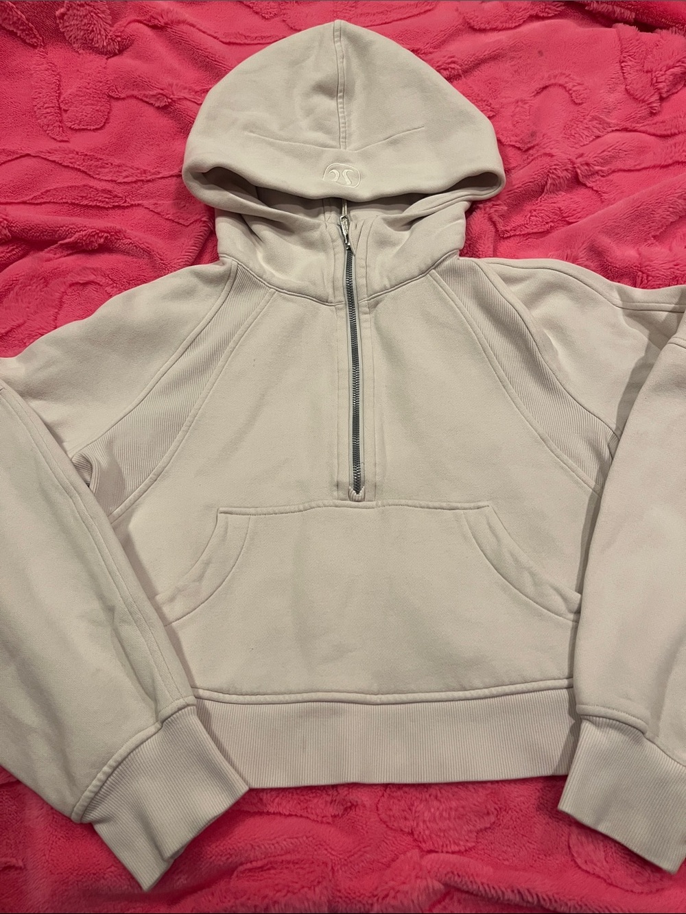 lululemon athletica Cream Half-Zip Hooded Sweatshirt